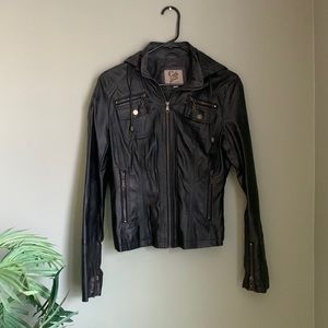 Faux leather biker jacket